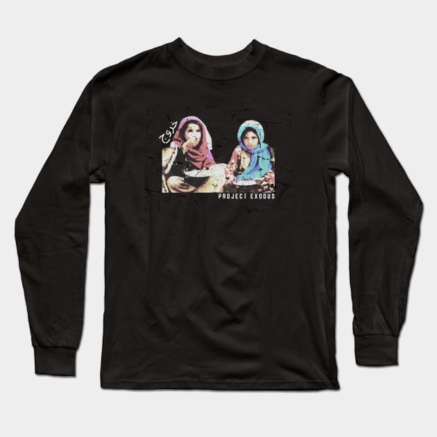 Afghan girls (dark background) Long Sleeve T-Shirt by Pro Exodus Relief 